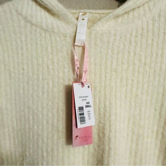 Fornia los angeles crop ivory hoodie sweatshirt size small - Picture 4 of 13